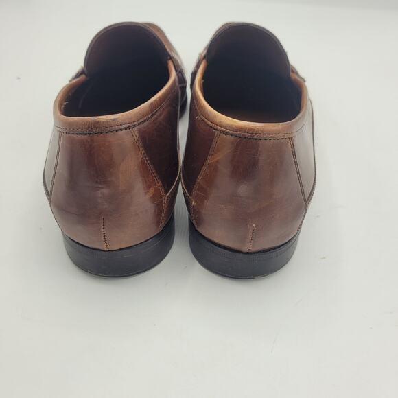 Johnston & Murphy Domani Brown Loafer Slip On Shoes Men's Size 8M Made in Italy - Picture 4 of 8